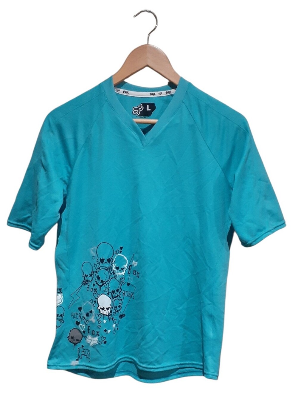 Fox Racing Youth Girls Short Sleeve Top Teal Size Largr